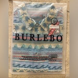 NWT - Burlebo Outdoors - Performance Button Down Shirt - Palms and Fins